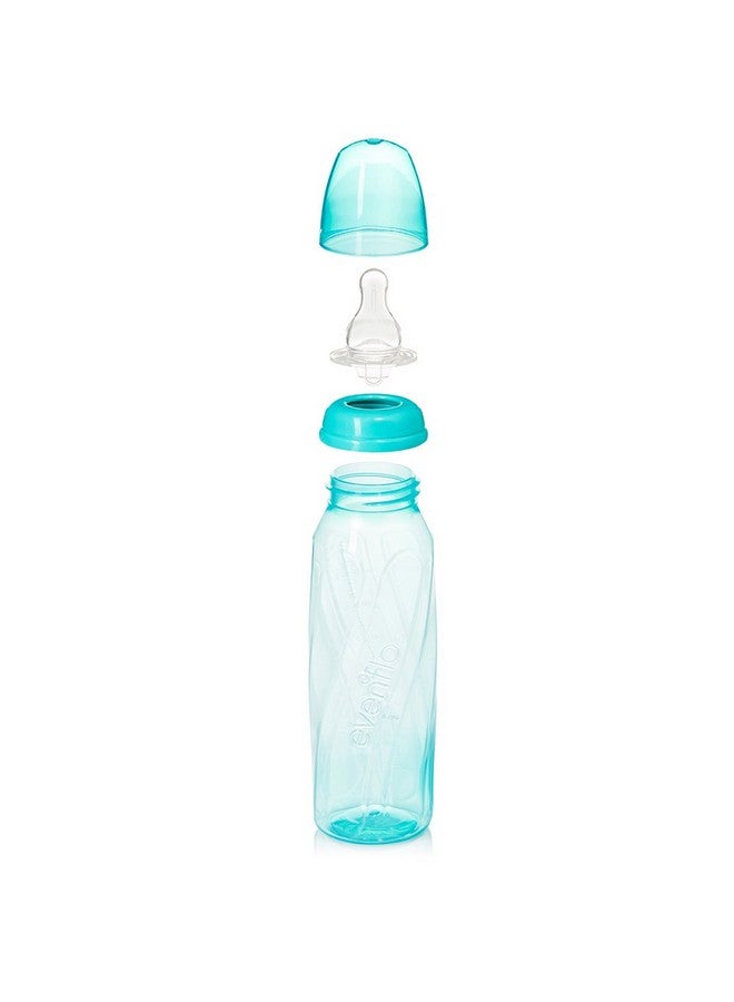 Evenflo Feeding Premium Proflo Vented Plus Polypropylene Baby Newborn And Infant Bottles Helps Reduce Colic Teal/Green/Blue 8 Ounce (Pack Of 6) - Image 4