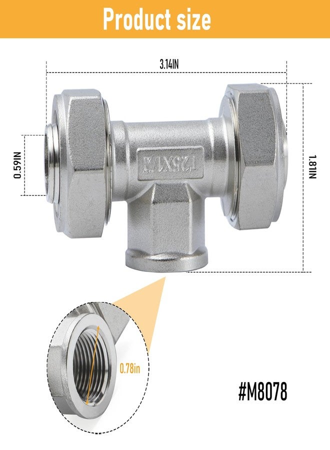 Delixike Hardware Accessories M8078 Tee pipe fitting Rapidair Maxline 3/4 "clamp, 1/2" internal thread NPT - Image 2