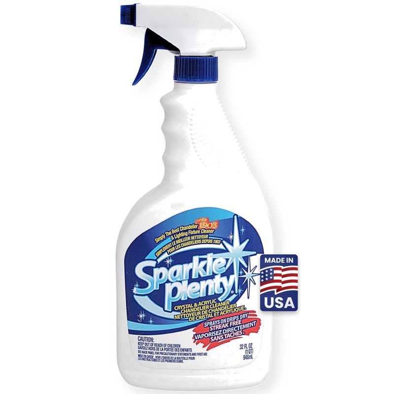 Goodscious Sparkle Plenty Chandelier Cleaner Drip Dry Spray No Wipe - Dust Remover & Streak Free Glass Cleaner Spray for Chandeliers Crystals & Window Screen Surface - All Purpose Cleaning Supplies (32 oz) - Image 1