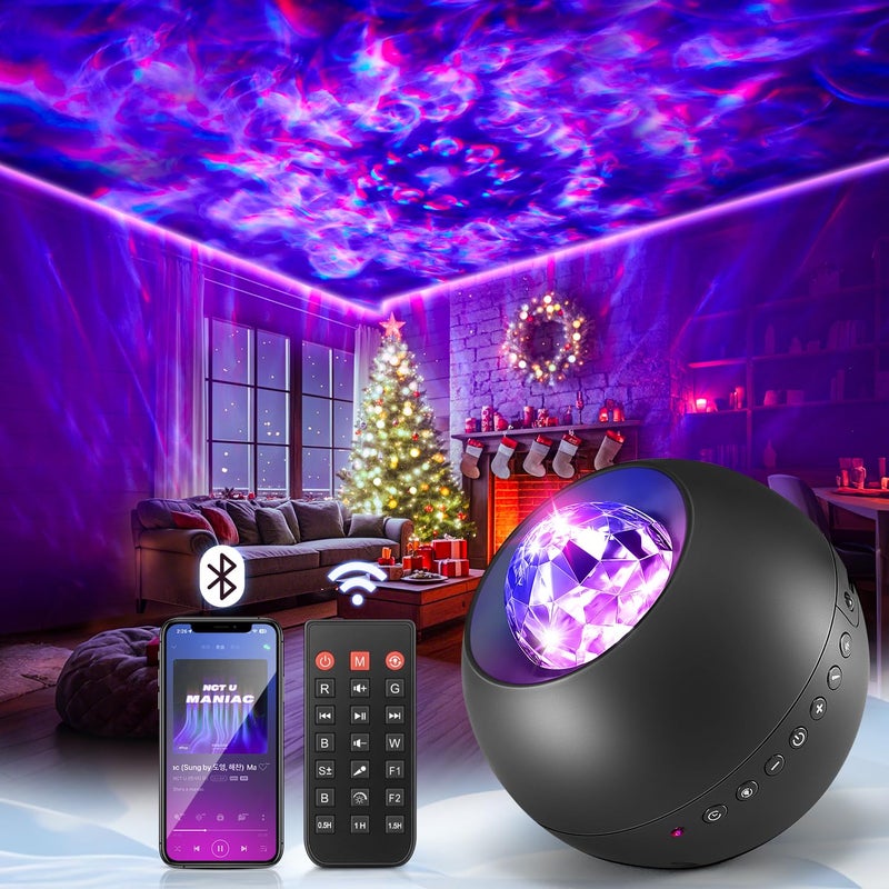 One Fire Galaxy Projector Vibrant Galaxy Light Projector White Noise Bluetooth Room Lights for BedroomRemote Timer Kids Night LightCute Room Decor for Teen Girl Valentines Day Gifts