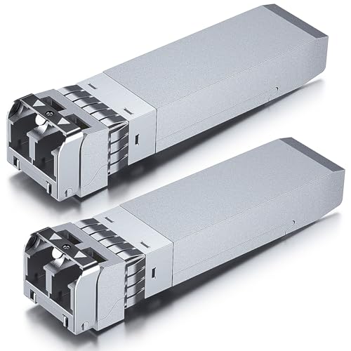 10GTEK 10GBase-SR SFP+ LC Transceiver, 10G 850nm Multimode SFP Module, up to 300 Meters, for Cisco SFP-10G-SR, Meraki MA-SFP-10GB-SR, Ubiquiti UniFi UF-MM-10G, Fortinet, TP-Link and More, Pack of 2 - Image 1