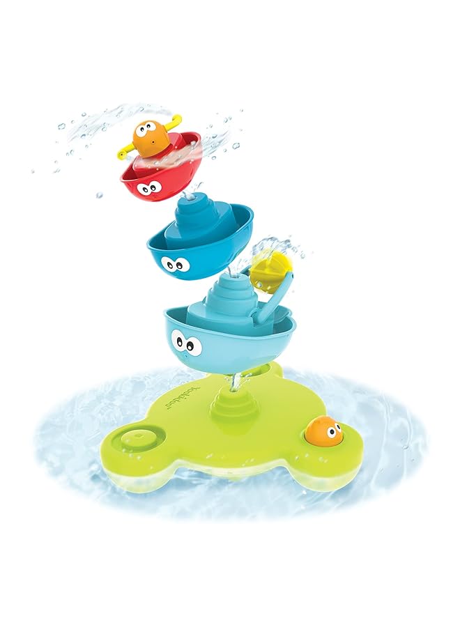 إيروريكس نافورة حوض الاستحمام Stack 'N' Spray من Bath Toy، 6 قطع فريدة ذات وظائف مختلفة - Image 1