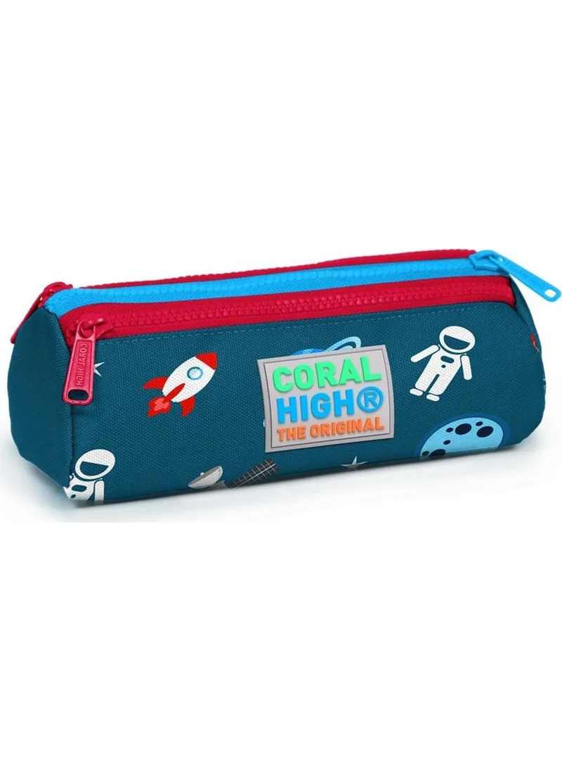 CORAL HIGH Kids Nefti Astronaut Patterned Three Compartment Pencil Bag 22330