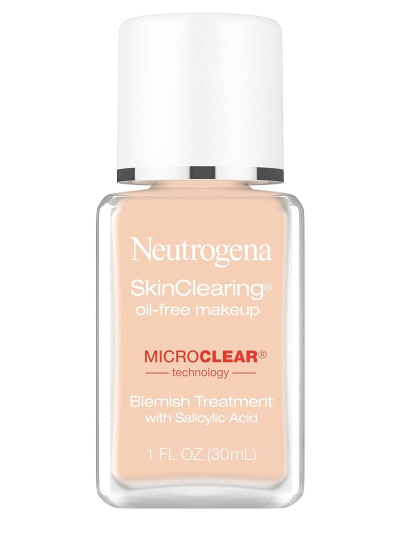 Neutrogena Neutrogena SkinClearing Oil-Free Acne and Blemish Fighting Liquid Foundation with.5% Salicylic Acid Acne Medicine, Shine Controlling Makeup for Acne Prone Skin, 40 Nude, 1 fl. Oz  - Image 1