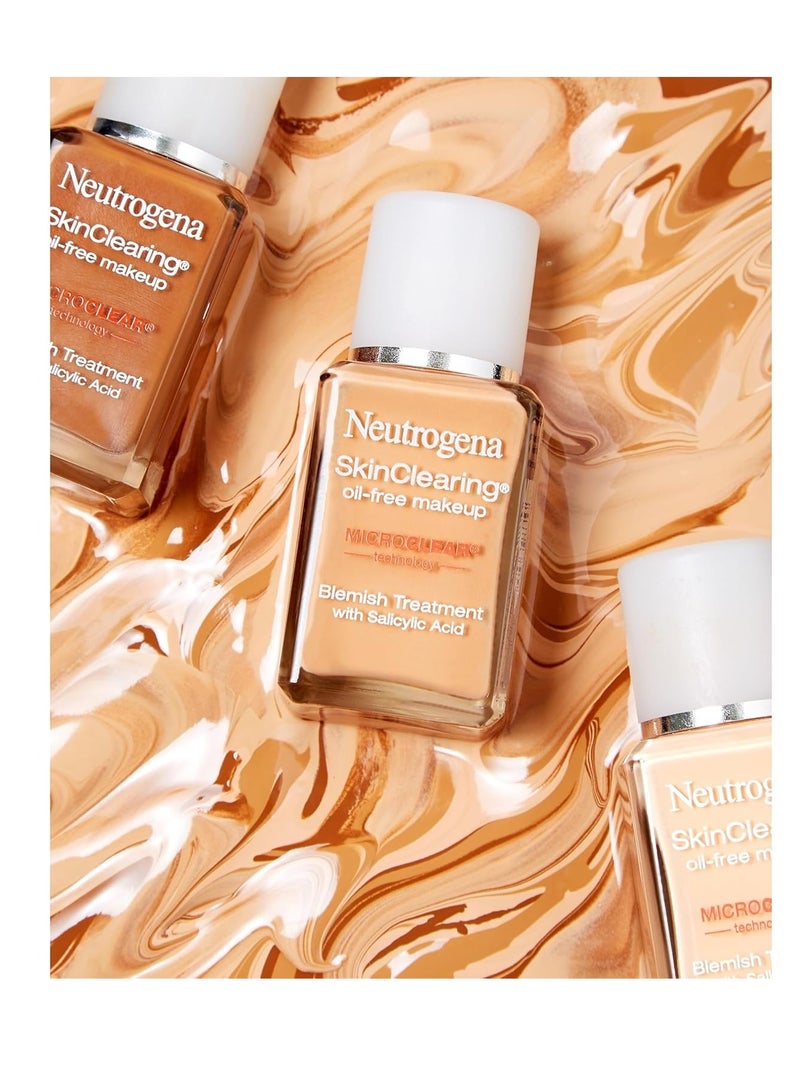 Neutrogena Neutrogena SkinClearing Oil-Free Acne and Blemish Fighting Liquid Foundation with.5% Salicylic Acid Acne Medicine, Shine Controlling Makeup for Acne Prone Skin, 40 Nude, 1 fl. Oz  - Image 3