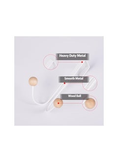 The Bros Over The Door Hooks, 4 Pack Heavy Duty Organizer Hooks with Double Wood Hooks, Door Hanging Hooks for Hanging Coats Hats Robes Towels, Bathroom, Living Room, Kitchen, Clothes, Shoe Bag, White  - Image 5