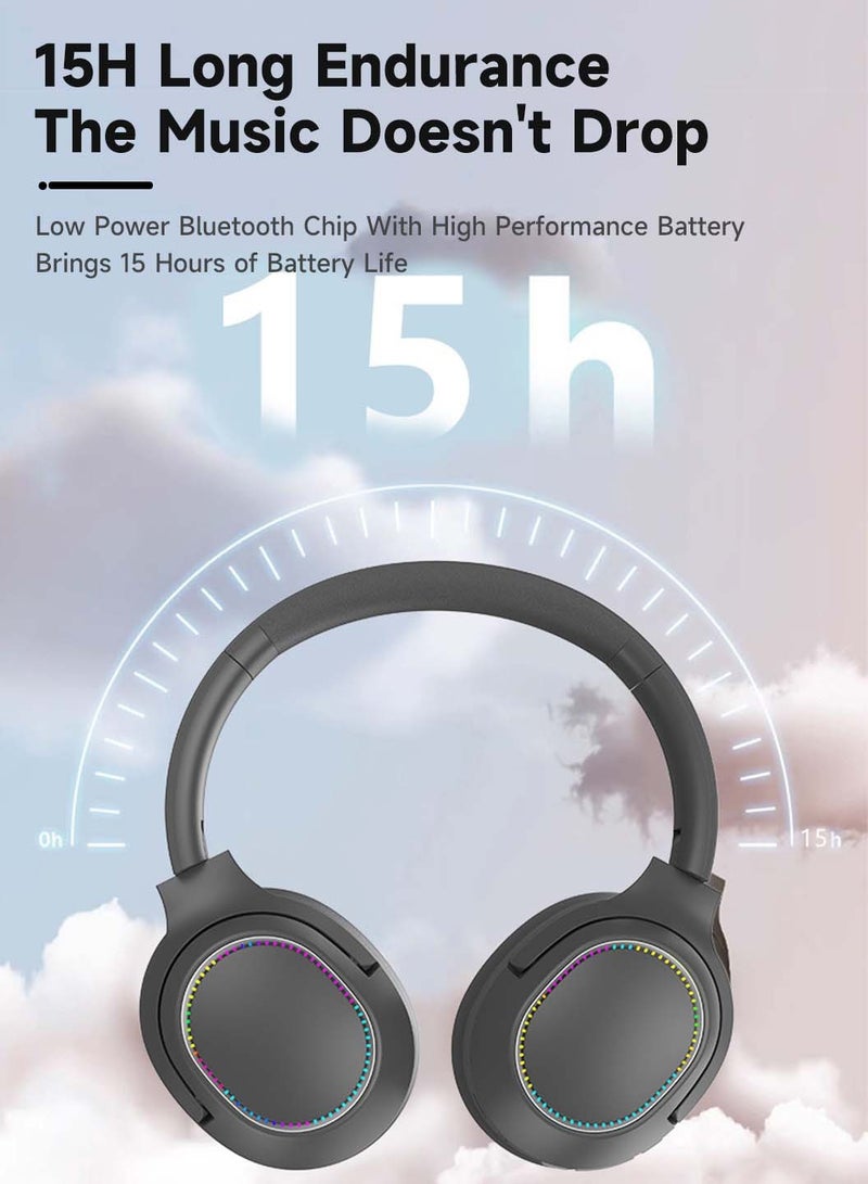 Bluetooth Microphone,Super Long Battery Life,Active Noise Cancelling Earphone,Bluetooth V5.3 with RGB Ambient Light(Microphone and Headphone Storage Box)