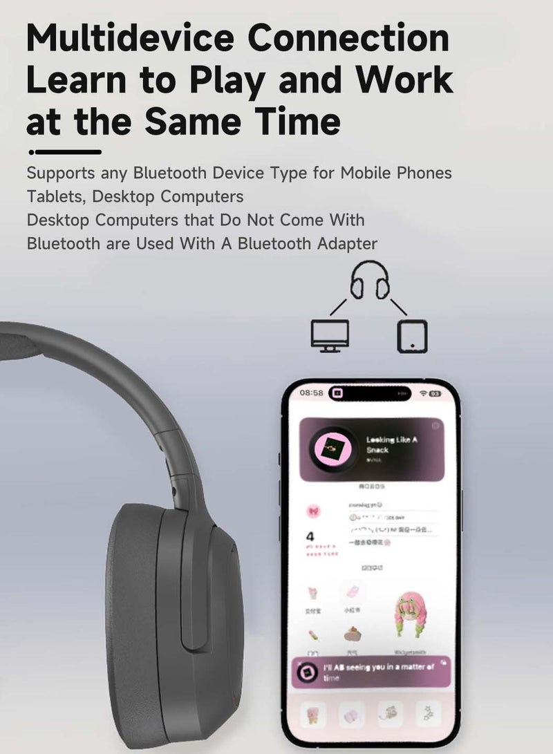 Bluetooth Microphone,Super Long Battery Life,Active Noise Cancelling Earphone,Bluetooth V5.3 with RGB Ambient Light(Microphone and Headphone Storage Box)