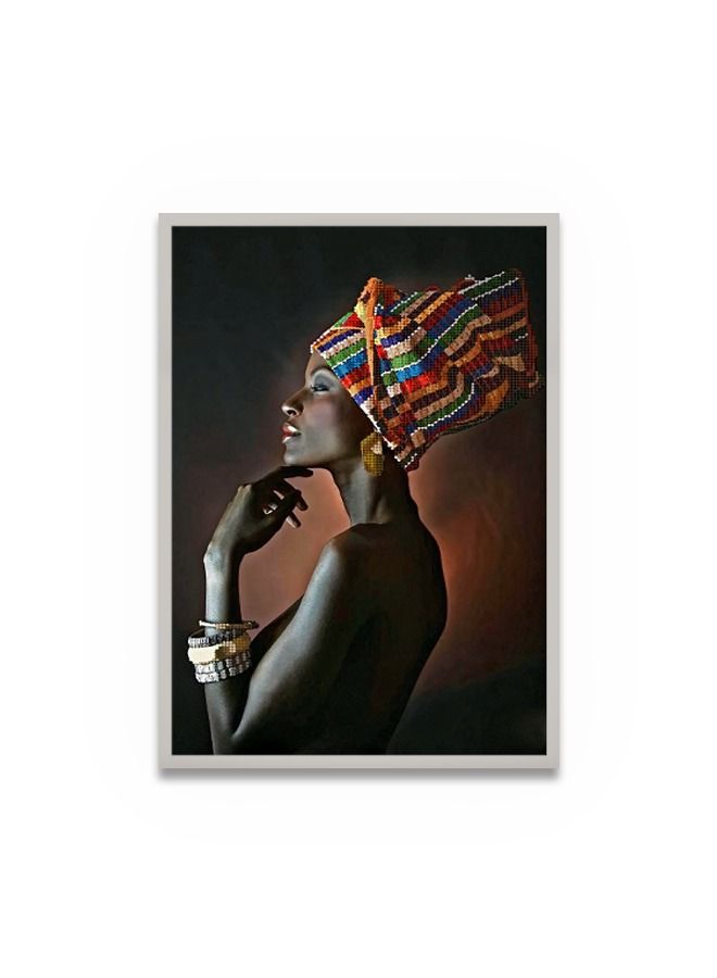 Marktna Canvas Wall Art For Wall Decoration Woman Design With A Hollow Silver Frame Size 120x80cm One Piece - Image 2