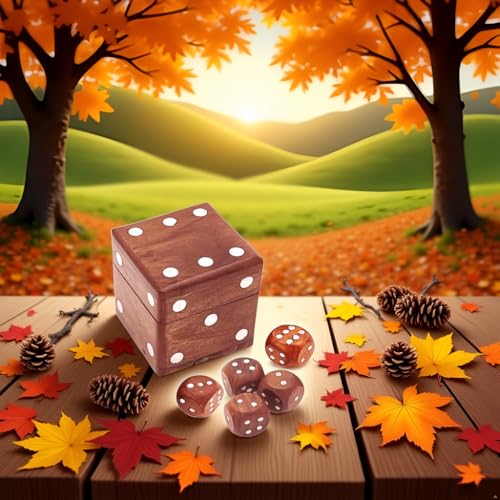 ZYNTIX Wooden Cube Set for Ludo - Includes 1 Big Dice and 5 Small Ludo Dice - Natural Wood - Useful for Board Games, Family Fun, and Game Night Essentials - Image 5