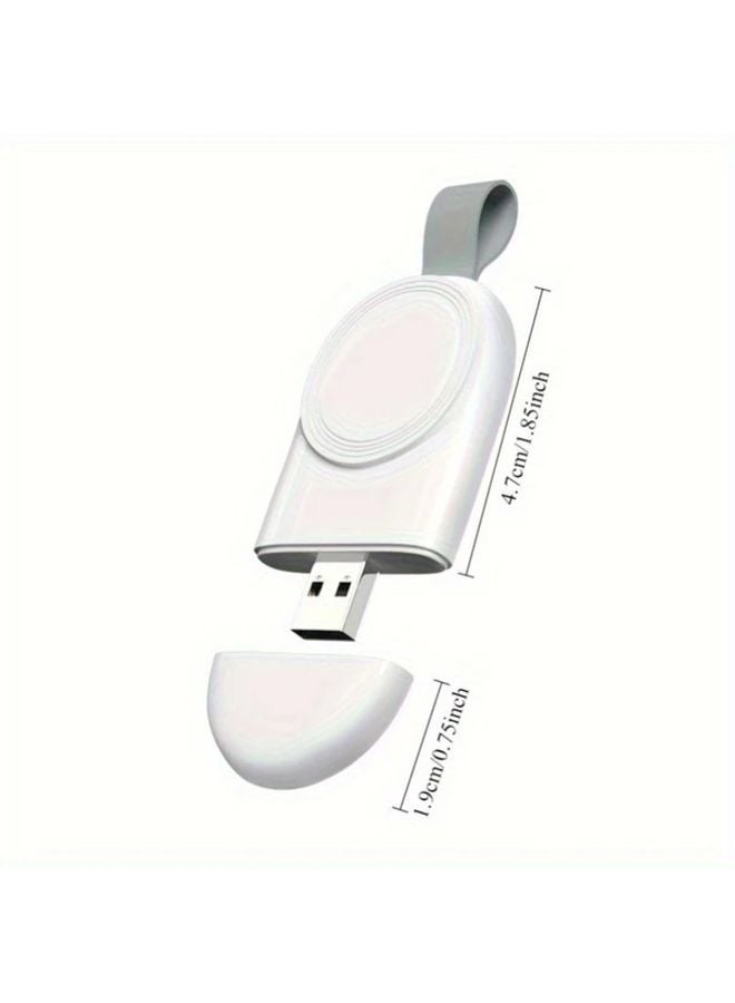 White Magnetic Wireless Charger Dock For Apple Watch Type C Portable Fast Charging - Image 3