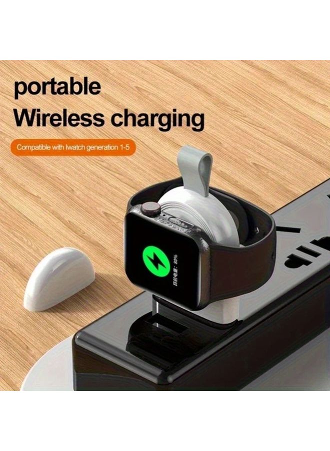 White Magnetic Wireless Charger Dock For Apple Watch Type C Portable Fast Charging - Image 5