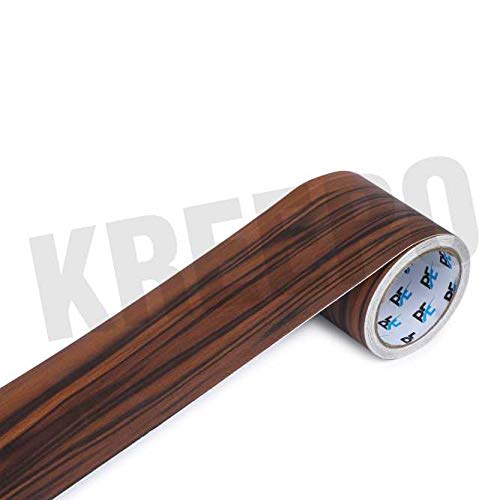 KREEPO Waterproof Waist Line Wall Sticker Self Adhesive Baseboard Wallpaper Border Roll Decals Home Decor Film (Size 4Inch x 10m) (Wood-9) - Image 2
