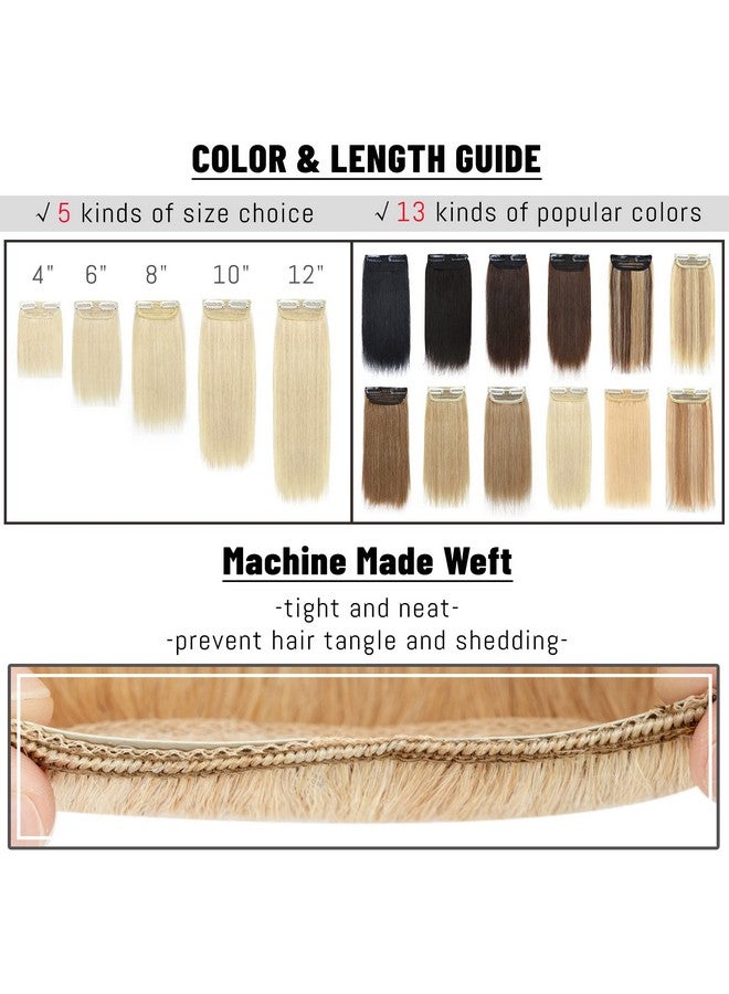 S-noilite Short Hair Extensions Clip In Human Hair 1Pcs 2 Clips Balayage Clip In Hairpieces Remy Hair For Women With Short Hair Adding Hair Volume 10G 6Inchash Blonde/Bleach Blonde - Image 4