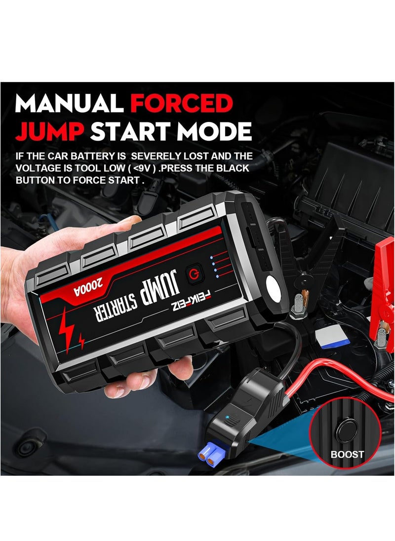 Car Jump Starter 2000A Peak 16800mAh 12V Super Safe Jump Starter(Up to 8.0L Gas, 6.0L Diesel Engine), with USB Quick Charge 3.0 - pzsku/Z59D83C0BEF5E1FF6AA14Z/45/1741590194/4cfe7096-caf1-4d37-8542-031d9dc81a56