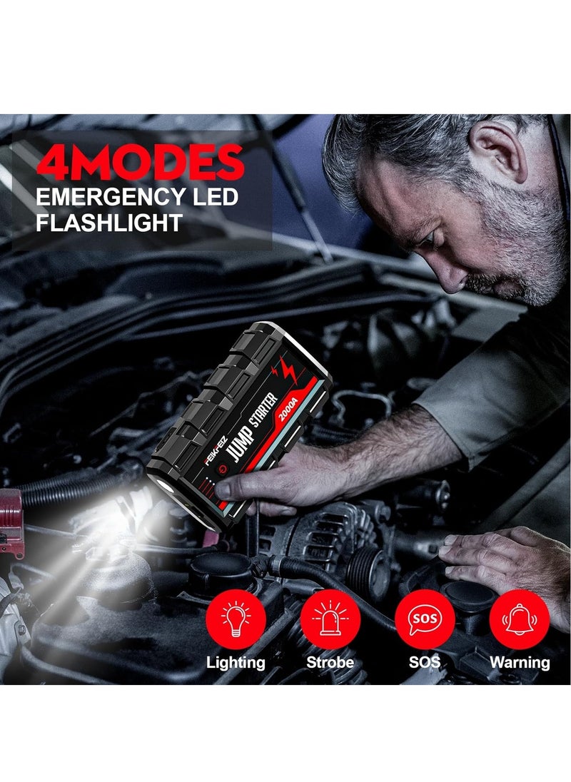Car Jump Starter 2000A Peak 16800mAh 12V Super Safe Jump Starter(Up to 8.0L Gas, 6.0L Diesel Engine), with USB Quick Charge 3.0 - pzsku/Z59D83C0BEF5E1FF6AA14Z/45/1741590995/b5c37ffd-1c32-4fa8-8ef3-d423642119e9