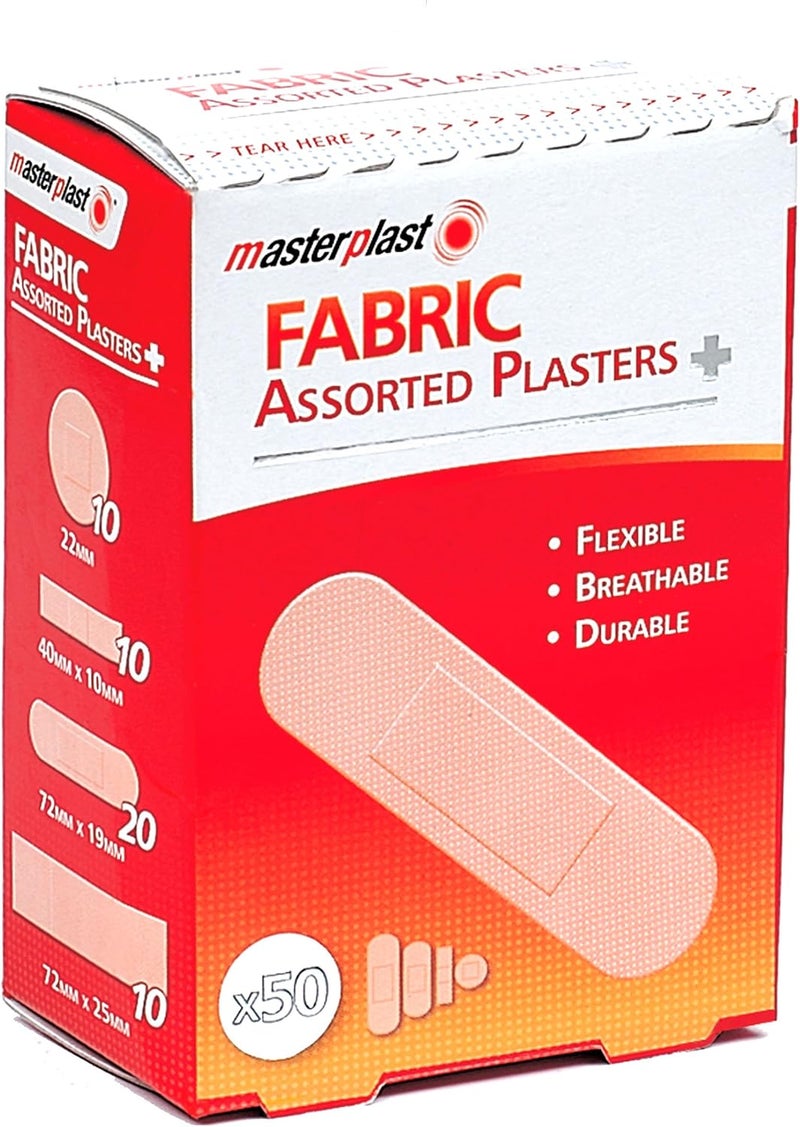 Masterplast Assorted Fabric Plasters 50Pk