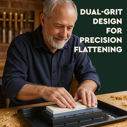 Sharp Pebble Large Flattening Stone- Dual Grit Coarse/Fine Sharpening Stones Flattener- Diamond Grooves Whetstone Fixer-Re Level Any Whetstones & Waterstones - Image 4