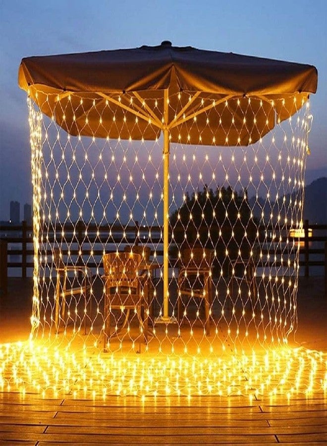TechPride LED Net Mesh String Lights | 192 LED Warm White Fairy Lights with 8 Modes | 9.8ft x 6.6ft Decorative Mesh Lights for Home, Balcony, Garden, Wedding, Diwali, Christmas & Party Decoration - Image 1