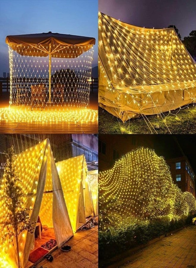 TechPride LED Net Mesh String Lights | 192 LED Warm White Fairy Lights with 8 Modes | 9.8ft x 6.6ft Decorative Mesh Lights for Home, Balcony, Garden, Wedding, Diwali, Christmas & Party Decoration - Image 2