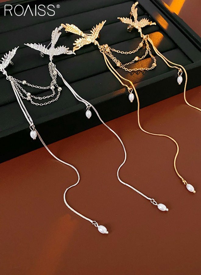 رويس قطعتان من بروشات فينيكس الأنيقة، دبابيس رائعة على شكل طائر من اللؤلؤ للحفلات الاحتفالية والاحتفالات والمآدب والديكورات والهدايا وإكسسوارات الملابس - Image 4