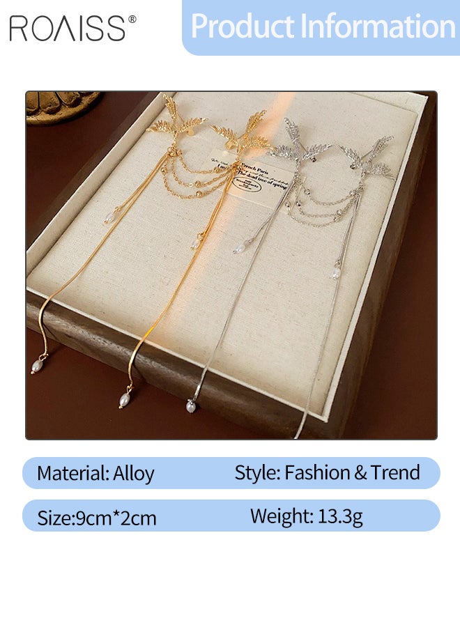 رويس قطعتان من بروشات فينيكس الأنيقة، دبابيس رائعة على شكل طائر من اللؤلؤ للحفلات الاحتفالية والاحتفالات والمآدب والديكورات والهدايا وإكسسوارات الملابس - Image 3