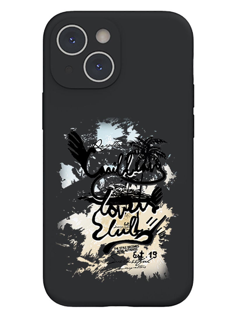 Theodor Protective Slim Fit Case Liquid Silicone Cover with Full Body Protection Anti-Scratch Shockproof Case For iPhone 13 Black  - Memories - Image 1