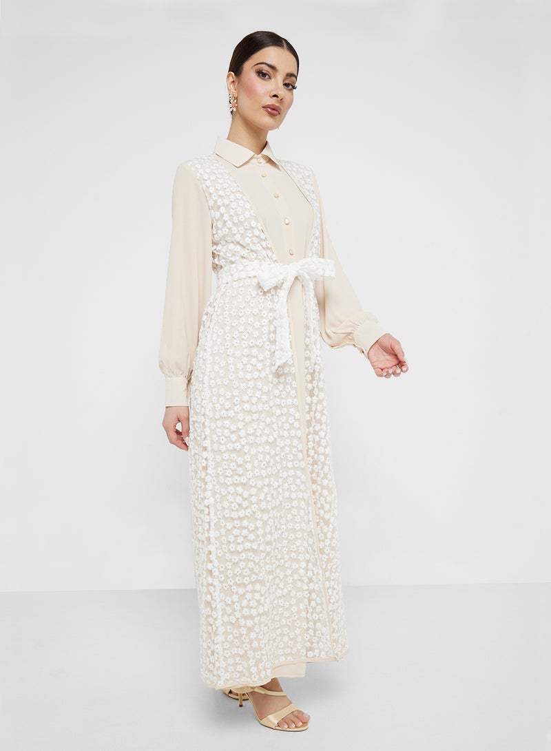 Khizana Floral Overlay Maxi Dress - Image 4