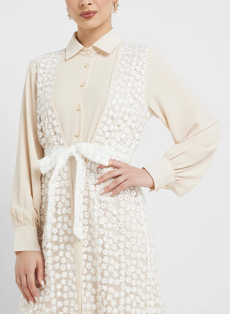 Khizana Floral Overlay Maxi Dress