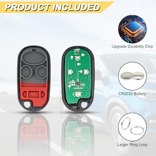 Vurkcy Key Fob Replacement for 1998-2002 Honda Accord/ 1999-2003 Acura TL Car Keyless Entry Remote Control, KOBUTAH2T, 4 Buttons, 2Pcs - Image 5