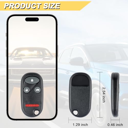 Vurkcy Key Fob Replacement for 1998-2002 Honda Accord/ 1999-2003 Acura TL Car Keyless Entry Remote Control, KOBUTAH2T, 4 Buttons, 2Pcs - Image 4