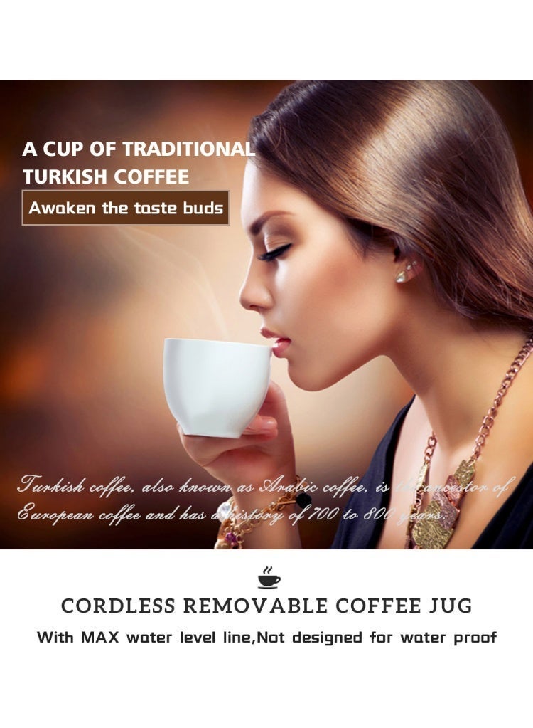 هيبرو ماكينة قهوة تركية كهربائية أوتوماتيكية من هيبرو، قهوة مطحونة، بتصميم إبريق تقليدي 1179 - Image 3