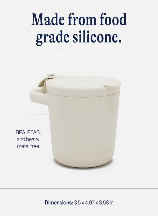 Lalo Snack Cup - Mess-Free Silicone Snack Cups for Toddlers & Babies with Detachable Lid, BPA-Free Baby Snack Containers, Fits Most Stroller & Car Seat Cup Holders, Dishwasher Safe, Oatmeal - Image 4