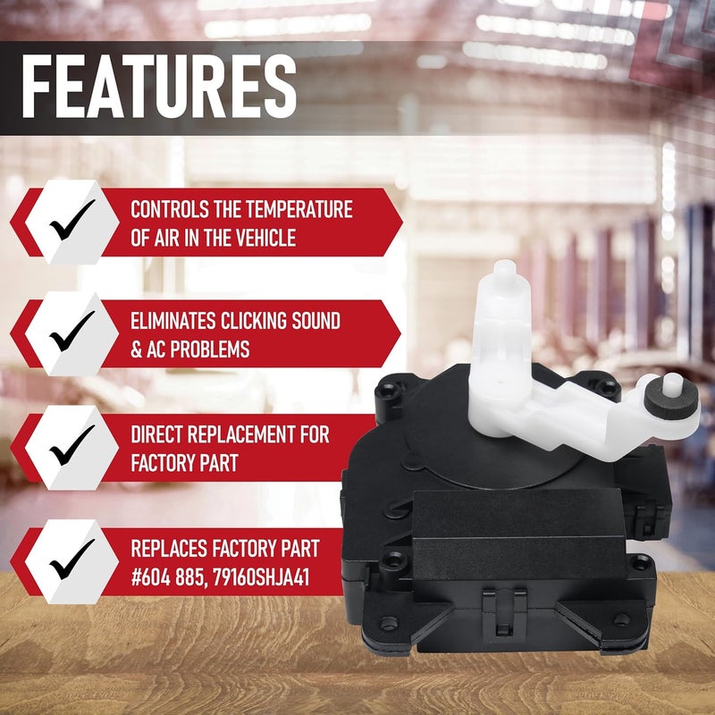 AA Ignition HVAC Air Blend Door Actuator Heater Replacement- Compatible with Honda Vehicles - 2005-2010 Odyssey, 2006-2014 Ridgeline - Replaces 604885, 604-885, 79160SHJA41 - Air Door Blend Control Actuator - Image 2