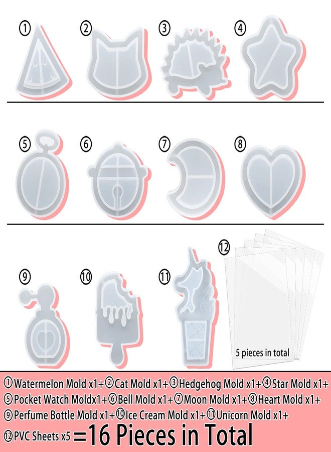 FUNSHOWCASE Resin Shaker Molds Set Charms Pendant Jewelry Making Supplies 11 Trays Bundle with 5 Seal Films and Tutorial Manual - Image 3