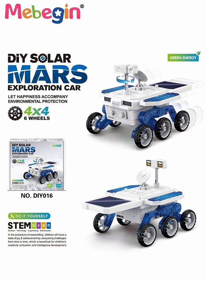 MEBEGIN DIY Solar Planet Exploration Car Toy with Rotatable Detection Camera, Adjustable Solar Panels and 6 Wheels, Educational Science Kit, STEM Building Toys, Construction Engineering Set for Kids Aged 6+, 2 AA Batteries Required(Not Included), 20.5*14*13cm - Image 2