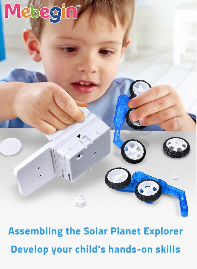 MEBEGIN DIY Solar Planet Exploration Car Toy with Rotatable Detection Camera, Adjustable Solar Panels and 6 Wheels, Educational Science Kit, STEM Building Toys, Construction Engineering Set for Kids Aged 6+, 2 AA Batteries Required(Not Included), 20.5*14*13cm - Image 4