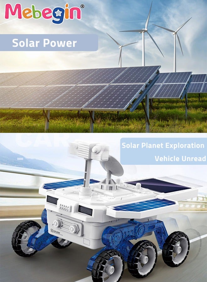 MEBEGIN DIY Solar Planet Exploration Car Toy with Rotatable Detection Camera, Adjustable Solar Panels and 6 Wheels, Educational Science Kit, STEM Building Toys, Construction Engineering Set for Kids Aged 6+, 2 AA Batteries Required(Not Included), 20.5*14*13cm - Image 3