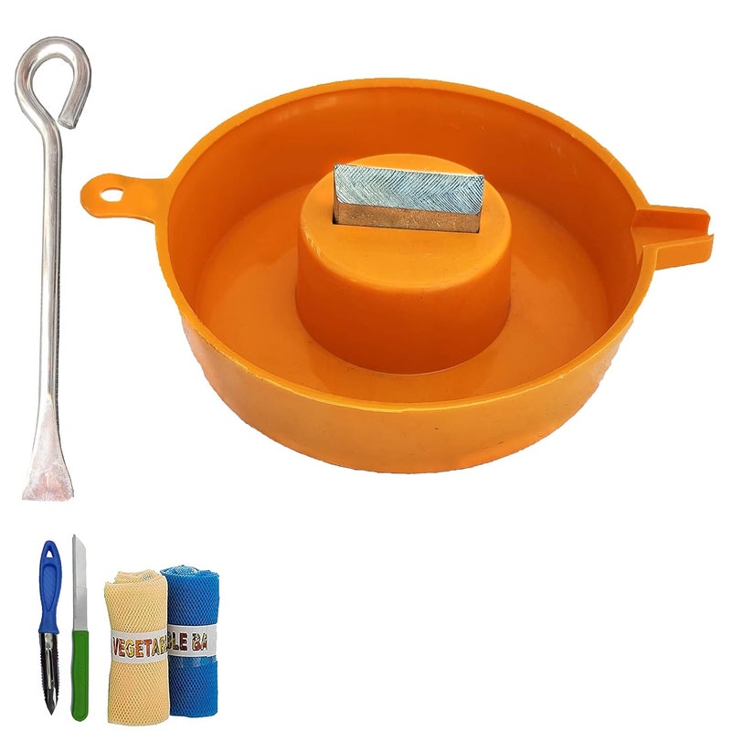 SAI PRASEEDA Heavy Duty Coconut BreakerCoconut Cracker with Metal Rod Opener 1 Knife 1 Peeler 2 Vegetable net SPE15