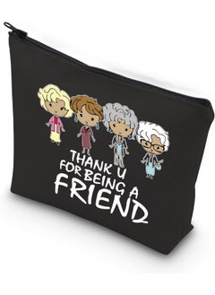 WCGXKO WCGXKO Golden Inspired Cosmetics Bag Travel Bag for BFF Best Friend Birthday Gift (Being A Fri black) 