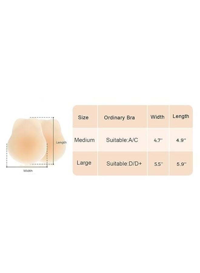 Seamless Cover Ultra-Thin Lifting Sticky Petals Nipple Covers Strapless Adhesive Bras Silicone Breast Pasties, M - Image 3