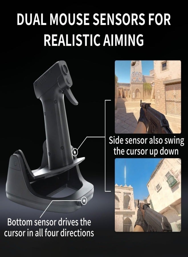 إيه آن د دبليو ماوس ألعاب على شكل مقبض مسدس لألعاب FPS - ماوس جيمنج سلكي بتميم فريد - ملحقات كمبيوتر مخصصة للاعبين المحترفين وألعاب الرماية. - Image 4