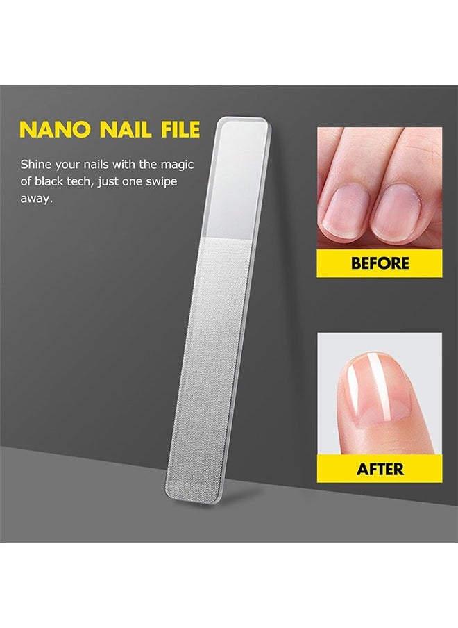 Ant 4 Piece Glass Nail Shiner Glass Nail File，Natural Nails Nano Nail Buffers Crystal Shine Polisher，Professional Double Sided Manicure Tools for Acrylic Nail Care  - Image 3