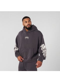 Generic Younglaa American Style Vintage Trendy Mens Hooded Sweatshirt New Autumn/Winter Sports Fitness Running Training Hooded Sweatshi Graphite color 