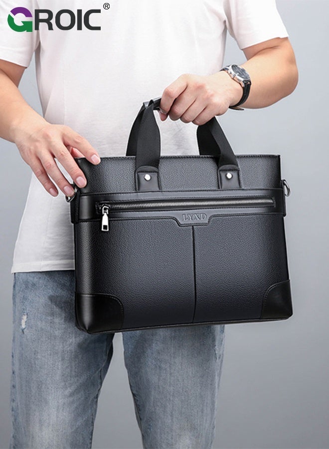 GROIC Leather briefcases Laptop Messenger Bags for Men,Computer Shoulder Bag Professional Office Satchel for Work Business,Shoulder Handbags with Wallet - Image 5
