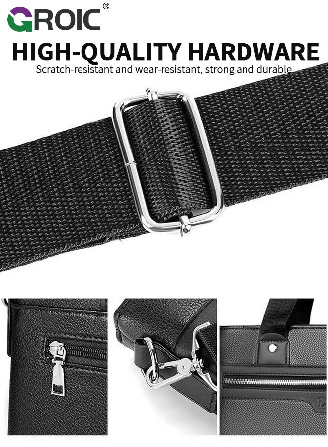 GROIC Leather briefcases Laptop Messenger Bags for Men,Computer Shoulder Bag Professional Office Satchel for Work Business,Shoulder Handbags with Wallet - Image 3