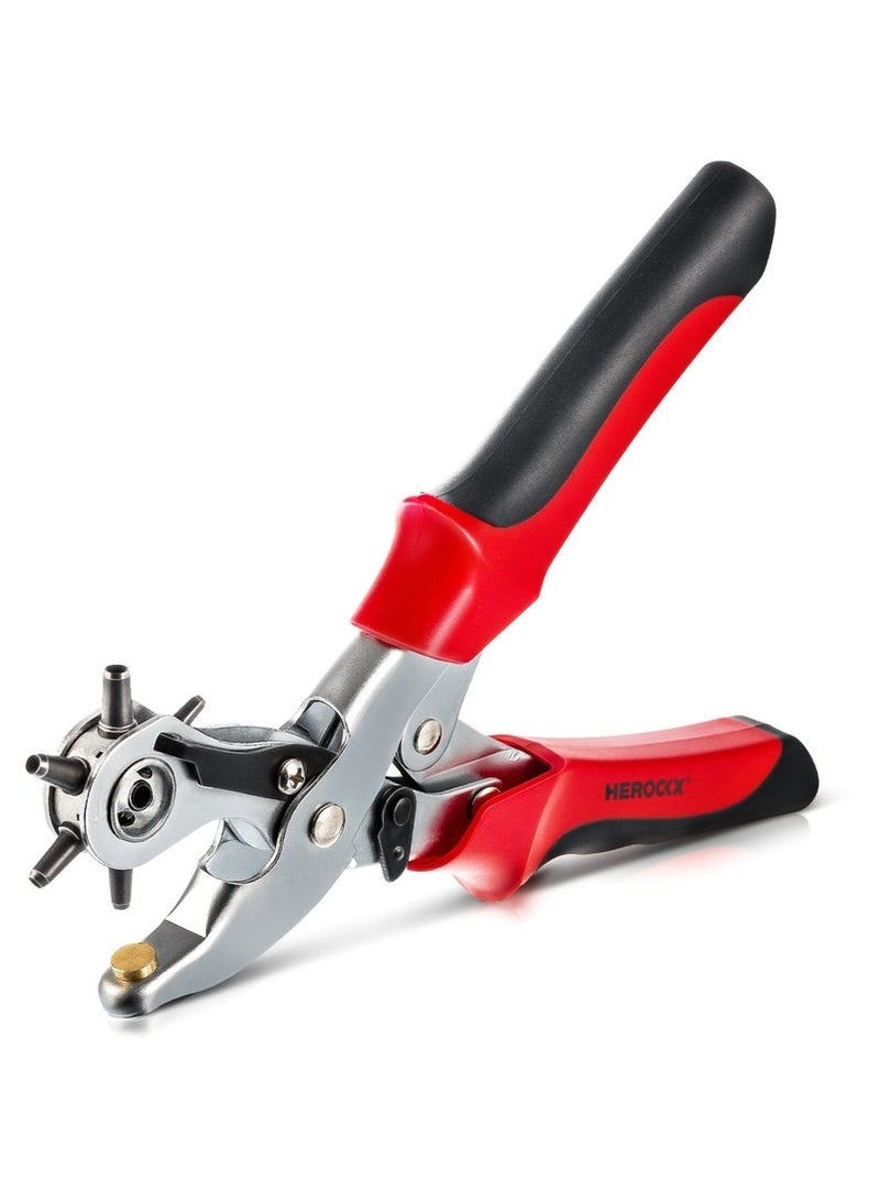 Arabest Leather Hole Punch,Belt Hole Puncher for Leather, Revolving Punch Plier Kit,Leather Punch Plier for Leather, Belts, Watches, Handbags, Leather Punch Tool for Belts Diameter : 5/4.5/4 /3.5/3/2.5mm. - Image 1