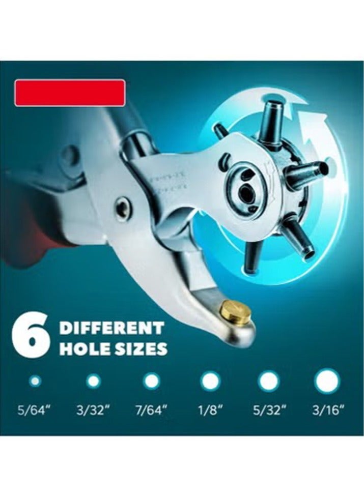 Arabest Leather Hole Punch,Belt Hole Puncher for Leather, Revolving Punch Plier Kit,Leather Punch Plier for Leather, Belts, Watches, Handbags, Leather Punch Tool for Belts Diameter : 5/4.5/4 /3.5/3/2.5mm. - Image 2