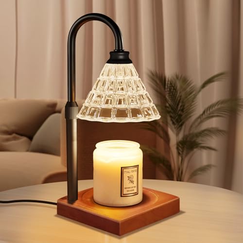MAKYTWOW Candle Warmer Lamp with Dimmer 2H4H8H Timer Compatible with Yankee Candle Large Jar Candle Home Decor Gift for her Birthday Gift for mom Home Scented Jar Candles Heater Black Wood - Image 1