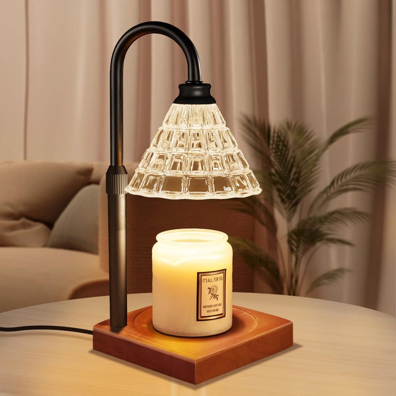 MAKYTWOW Candle Warmer Lamp with Dimmer 2H4H8H Timer Compatible with Yankee Candle Large Jar Candle Home Decor Gift for her Birthday Gift for mom Home Scented Jar Candles Heater Black Wood - Image 2